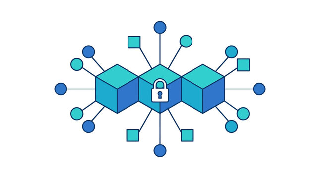 Cybersecurity Network And Secure Data Concept. Vector Illustrations. EPS Editable