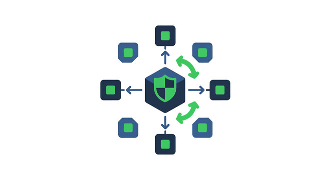 Cybersecurity Shield Network Security Concept Protection. Vector Illustrations. EPS Editable