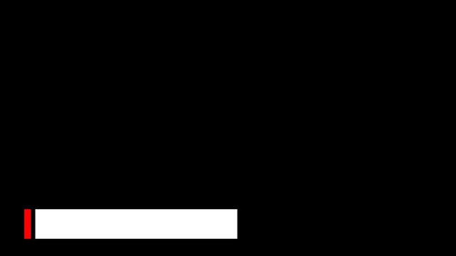 Very simple lower third banner animation in the bottom left corner, transparent background