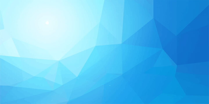 Futuristic geometric design featuring an abstract blue pattern of triangular shapes and digital wave lines for a light technology backdrop vector illustration