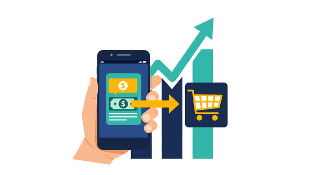 Mobile Payment Transaction With Digital Wallet And Card Reader. Vector Illustrations. EPS Editable