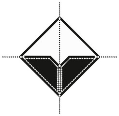 Abstract Diamond Graphic Element with Connected Dots and Lines Concept