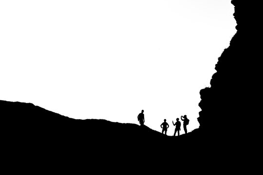 rock climbers silhouettes (3:2 Version)