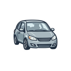 Modern Silver Compact City Car