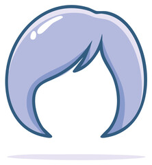 Obraz premium Modern pastel purple short hair vector with fringe and elegant glossy highlights, trendy hairstyle graphic