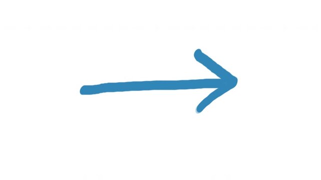 Hand Drawn Right Arrow Direction Animated Symbol