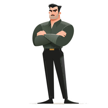 choleric leader character confident pose flat vector illustration isolated on white background