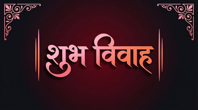 shubh vivah means Good marriage marathi hindi calligraphy