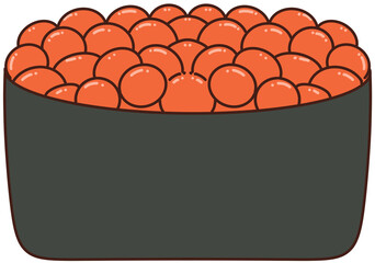 Salmon Egg Sushi With Seaweed Roll © Jirawan