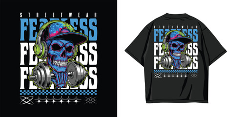 Fototapeta premium Urban Streetwear Gym T-Shirt Design with Bold Typography and Modern Fitness Street Style