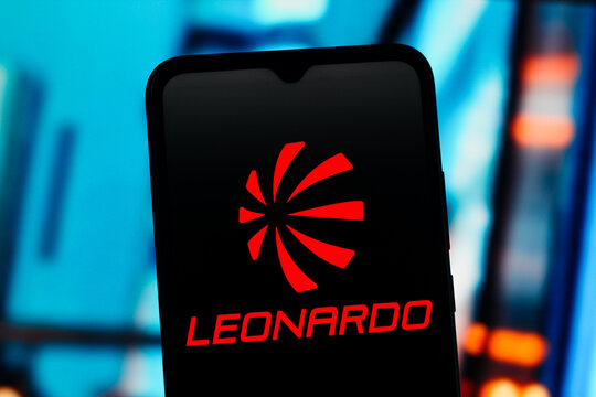 In this photo illustration, the Leonardo logo is seen displayed on a smartphone screen.