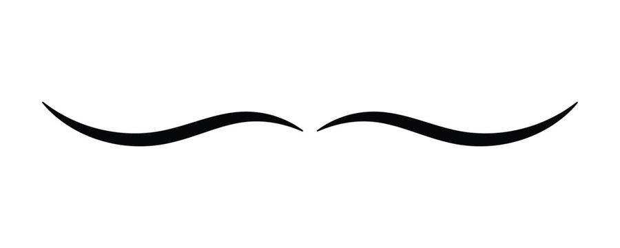 Modern Minimalist Symmetrical Wave Divider, Elegant Calligraphic Flourish Vector, Decorative Tapered Line Art for Page Separator, Clean Black Ornamental Swish Element for Invitation Design