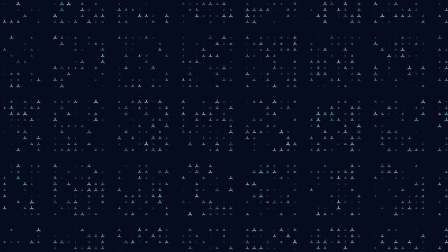 Aerial footage of wind turbines pattern at night, renewable energy background