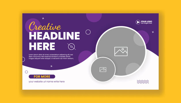 Corporate business banner and video thumbnail template design with modern social media cover banner style, website banner advertising layout, editable marketing template for digital promotion