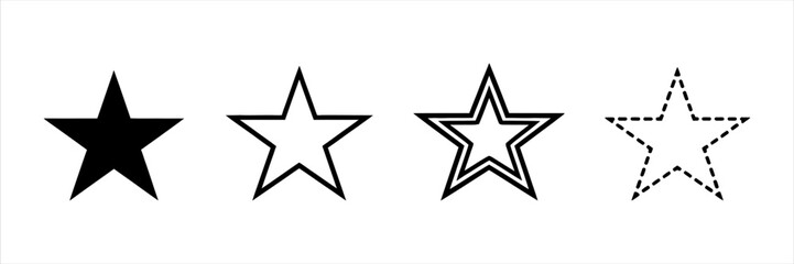 Obraz premium Diverse Star Icons Collection for Ratings and Achievement Designs