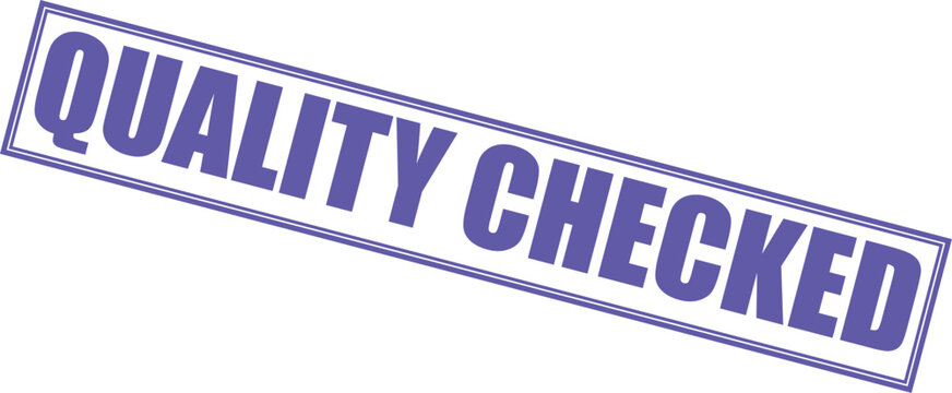Quality checked stamp seal graphic design element for approval