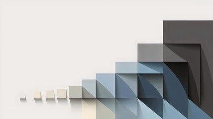 Naklejka premium Geometric growth pattern with gray squares – Great for data scaling, strategy, or building blocks.