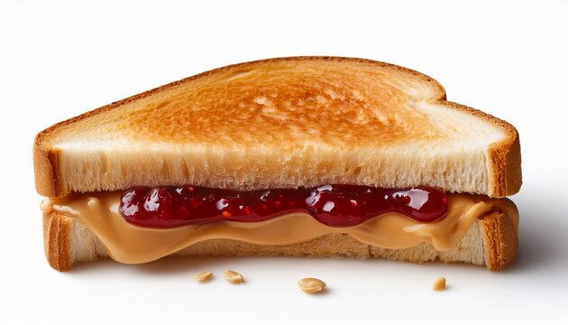 savory pbj delight classic sandwich of peanut butter and jelly on white background for lunch or snack