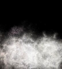 Abstract cosmic nebula background with mystical smoke and stardust on deep black. Cinematic outer space atmosphere representing infinity, future, and spiritual observation. © Olena