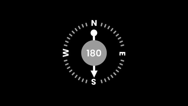 The navigation dial displays a full rotation of three hundred sixty degrees with cardinal direction markings to help users find their way easily