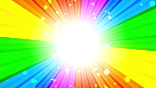 Spectrum psychedelic optical illusion. Abstract hypnotic animated background. Bright looping colorful wallpaper animation Rainbow spectral gradient