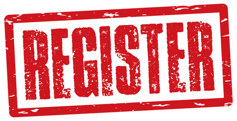 Register red grunge stamp.