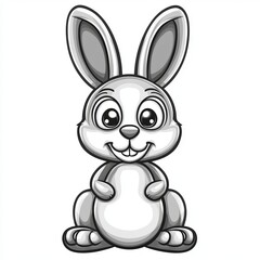 Obraz premium Adorable Cartoon Bunny Character with Friendly Face, Ideal for Kids Products and Happy Designs
