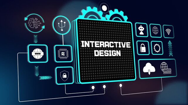 Dynamic hud animation of interactive design for advanced digital media creation and futuristic user experience research ads