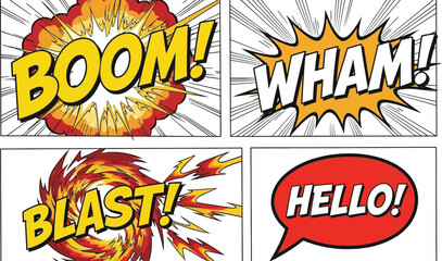 Set of 4 comic book speech bubbles vector © MrRiponIslam