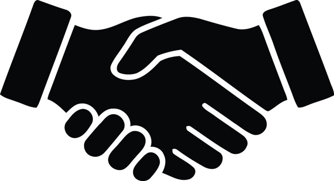 Professional handshake silhouette icon representing business partnership agreement cooperation and successful teamwork