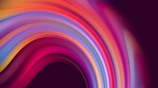 looping 3d animation, abstract background, waving glowing neon ribbon goes around. Minimalist colorful 3D wallpaper Ultra HD resolution 4K