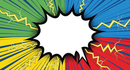Fototapeta premium Vibrant colorful explosion burst vector graphic