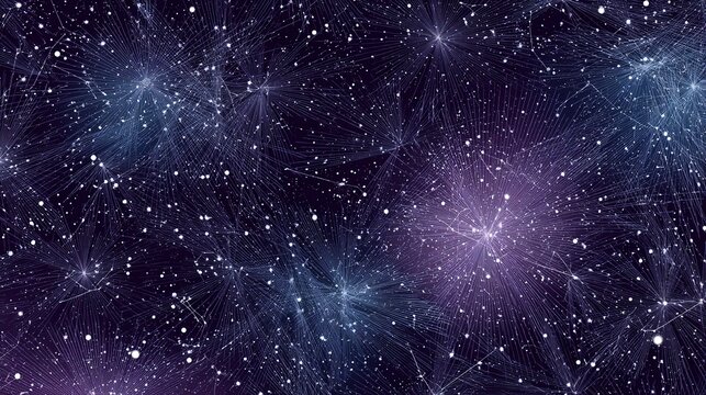 Seamless cosmic constellation pattern with delicate stars