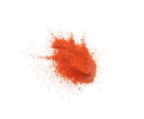 Fototapeta premium Red pepper powder on white background