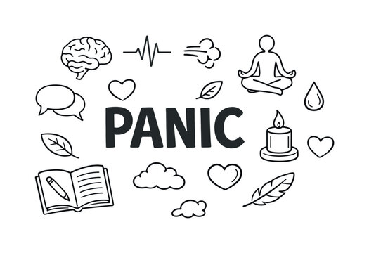 Mental health awareness concept focused on understanding panic attacks, emotional overwhelm, and coping strategies that help individuals regain calm through breathing, mindfulness, and