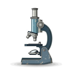 Fototapeta premium Vintage laboratory microscope illustration