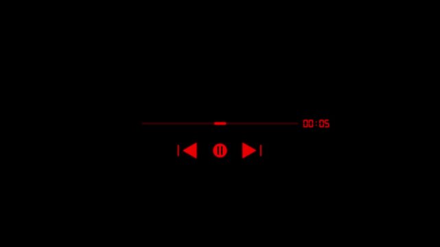 Media player template scroll bar button with audio reactor, Music timeline or video track player. simple digital media interface animation. Minimal video and audio player progress bar.