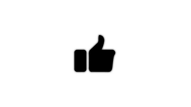 Hand thumb up icon like icon animation. Social media thumbs up icon like button animation on transparent background. approval, rating, feedback and positive reaction.