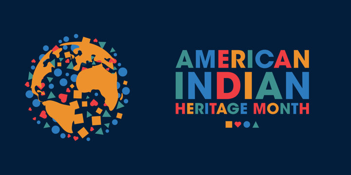 National American Indian Heritage Month, Colorful Poster, Banner Design Template.