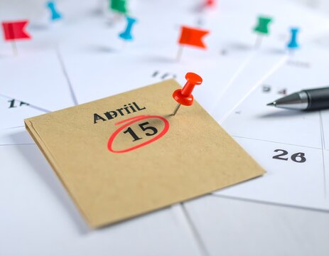 Still Life of a Calendar on a Wooden Table with Calendars and Papers