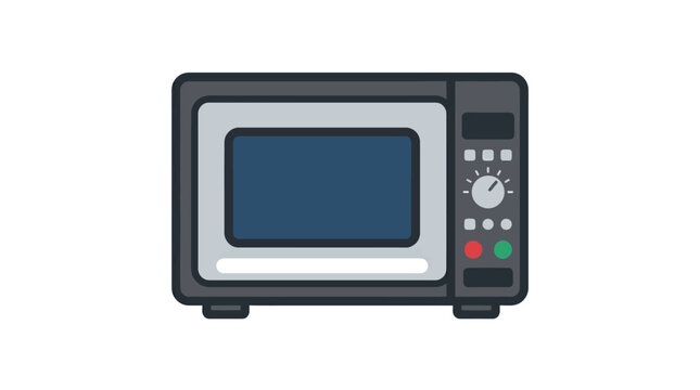 microwave oven kitchen appliance icon, flat vector icon