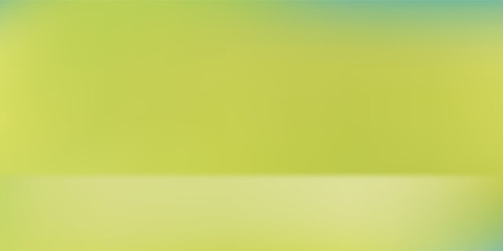 Studio of yellow green gradient. 3D limbo background. Presentation concept