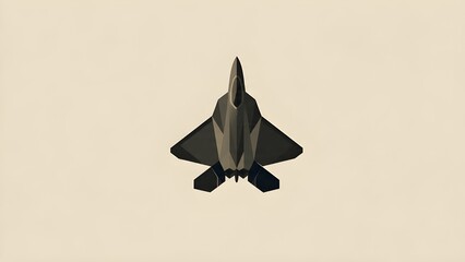 Fototapeta premium minimalist jet fighter aircraft icon