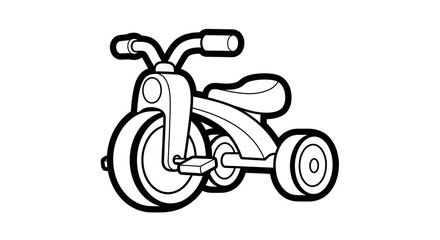 Fototapeta premium Line Art Tricycle Illustration
