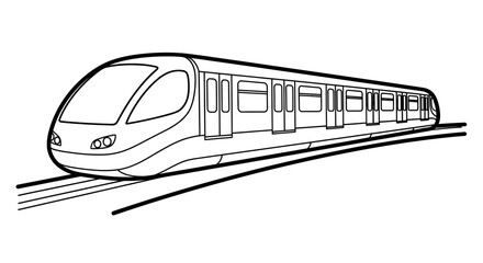 Fototapeta premium Modern train illustration on tracks