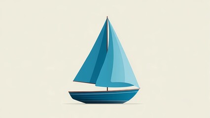 Fototapeta premium minimalist sailboat icon