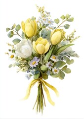 Fototapeta premium Elegant floral bouquet illustration.