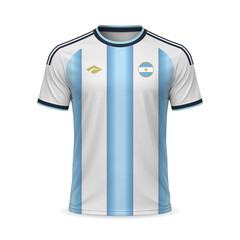 3d realistic home soccer jersey Argentina national team, template for football kit 2026 © magr80