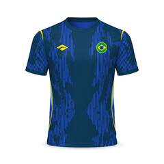 Fototapeta na wymiar 3d realistic away soccer jersey Brazil national team, template for football kit 2026