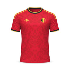 3d realistic home soccer jersey Belgium national team, template for football kit 2026